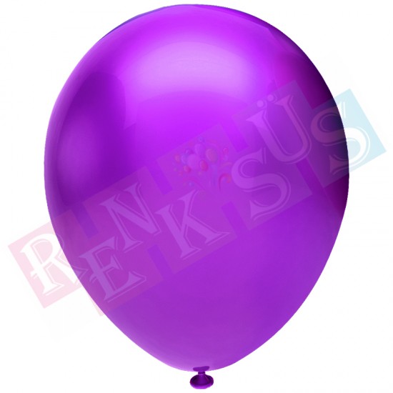 Metalik Balon Koyu Violet Paket